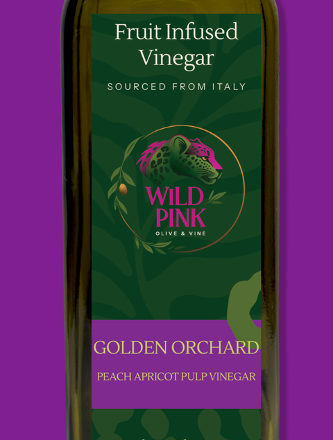 Golden Orchard peach apricot pulp vinegar bottle